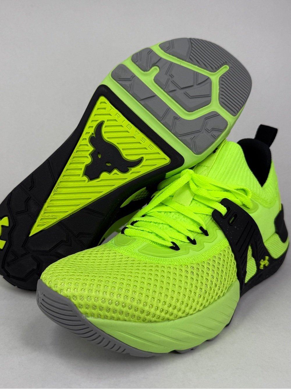 Under Armour Project Rock 4 Training Shoes Mens 9.5 Quirky Lime 3023695-303